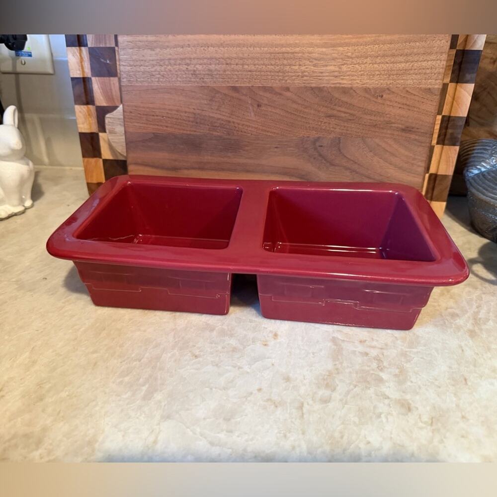 Longaberger basket weave vegetable serving dish paprika RETIRED